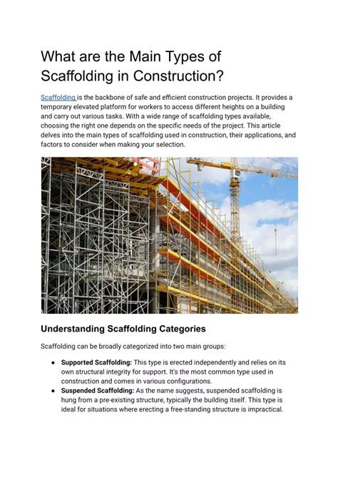 main types  scaffolding  construction powerpoint