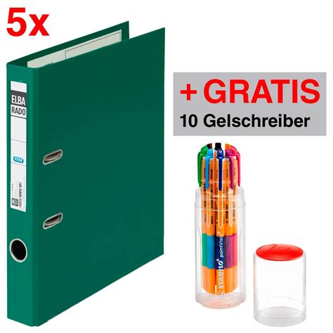 AKTION 5 ELBA rado plast Ordner grün Kunststoff 5 0 cm DIN A4 GRATIS