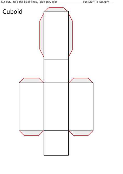 Cuboid Shape Template printable pdf download