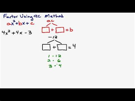Intro to the AC Method Factoring A Trinomial with Lead Coefficient ...