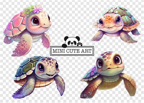 Undersea World Watercolor Png Watercolor Turtle Clip Art Etsy