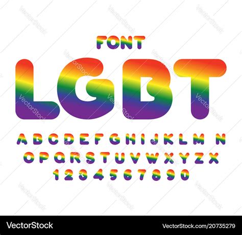 Lgbt Font Rainbow Letters Gay Alphabet Abc Vector Image