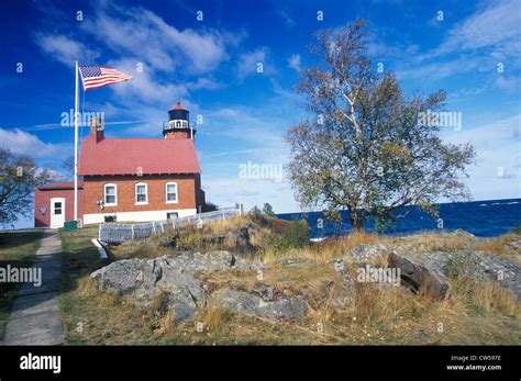 Eagle Harbor Lighthouse On The Upper Peninsula Mi Stock Photo Alamy