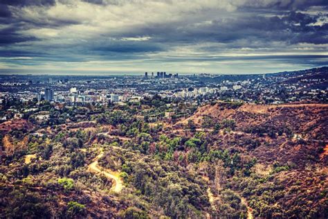 Los Angeles Seen From Mount Lee Editorial Stock Photo Image Of