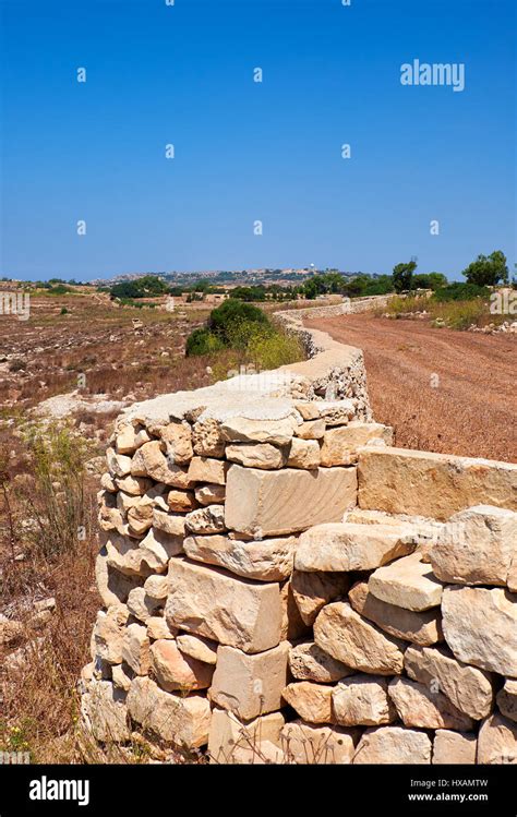 The Stone Fences Stretch Across The Fields Of Scorched Earth Of Qrendi