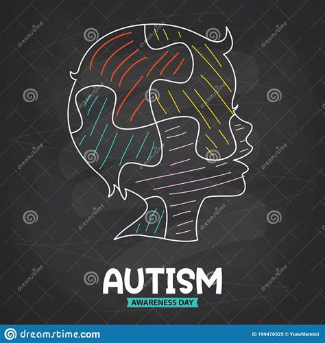 Dibujo Conceptual De Conciencia Del Autismo Ilustraci N Del Vector