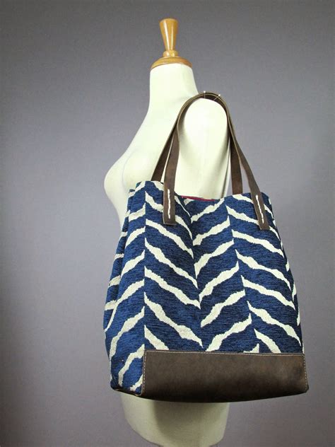 Laboratory of Fashion: Large Tote bag, Upholstery fabric and Leather ...