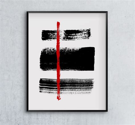 Black White & Red Art Abstract Art Contemporary Art Art - Etsy