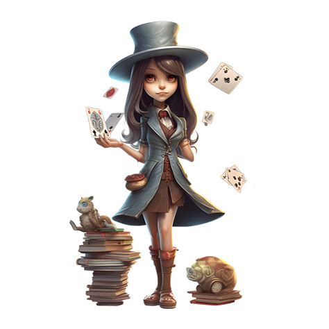 Charming 3d Fantasy Magician Girl With A Sparkling Robe Png Transparent