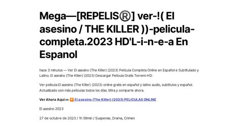 Mega REPELIS Ver El Asesino THE KILLER Pelicula Completa