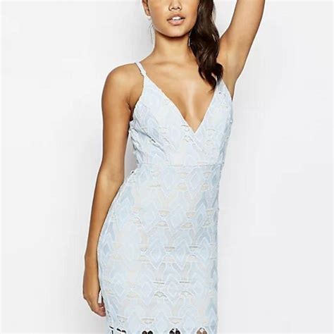 Love Triangle Lace Mini Dress Blue Size 8 Worn Once Depop