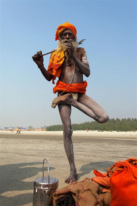 Brett Cole Photography An Elerly Sadhu Holy Man Does Yoga At The