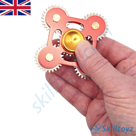 Metal Finger Fidget Spinner With Five Cogs Red Skilltoyz