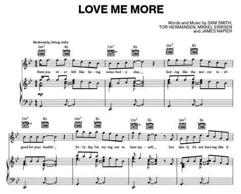 Sam Smith Love Me More Free Sheet Music PDF For Piano The Piano Notes