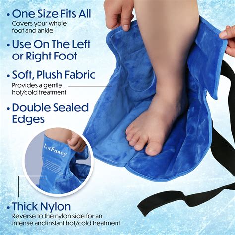 Buy LotFancy Foot Ankle Ice Pack Wrap With Strap Large Hot Cold Pack