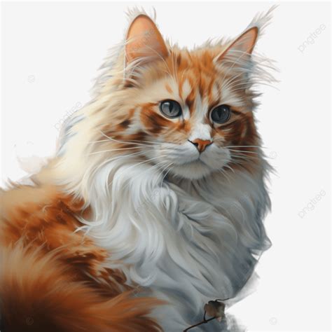 Cute Long Haired Cat, Long Haired Cat, Long Hair PNG Transparent Image ...