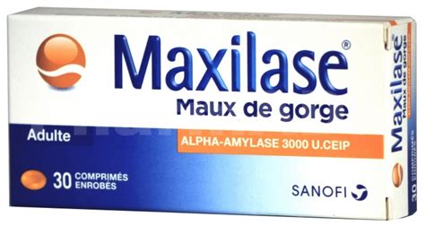 Maxilase Maux De Gorge Alpha Amylase U Ceip Plaquette De