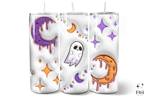 D Inflated Puffy Halloween Tumbler Wrap Graphic By Finiolla Design