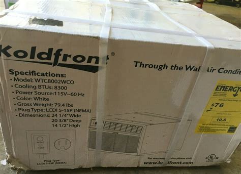 Koldfront Wtc8002wco 8000 Btu 115v Through The Wall Air Conditioner Cool Only Ebay