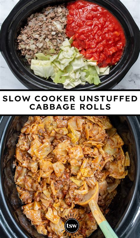 Easy Crockpot Unstuffed Cabbage Rolls The Schmidty Wife