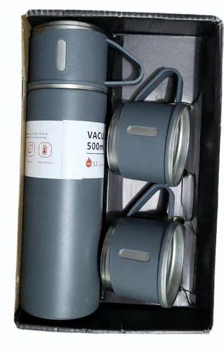 Stainless Steel Ml Vacuum Flask With Cups Gift Set At Rs