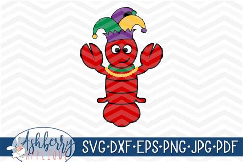 Crawfish Mardi Gras Svg Dxf Cut File