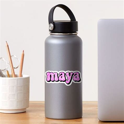 Aesthetic Hot Pink Glitter Maya Name Sticker For Sale By Star10008