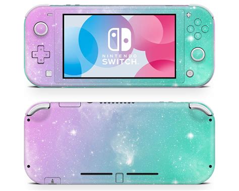 Purple Teal Galaxy Nintendo Switch Lite Skin Soft Pastels Etsy