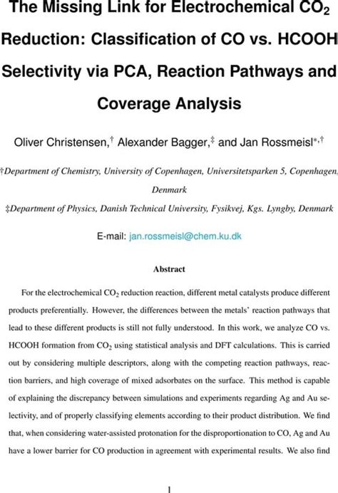 The Missing Link For Electrochemical Co2 Reduction Classification Of