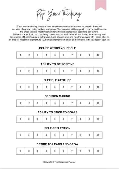 Printables Selfawareness Therapy Worksheets Life Coaching Tools Self