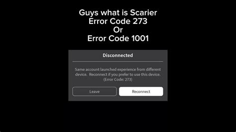 Error 273 Or Error 1001 Roblox Errorcode 1001 273 Youtube