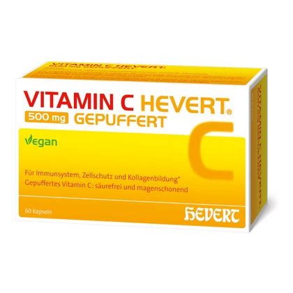 Vitamin C Hevert 500 Mg Gepuffert Kapsel 60 St 60 St Online Kaufen