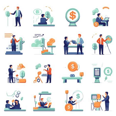 Premium Vector Financial Management Flat Icons