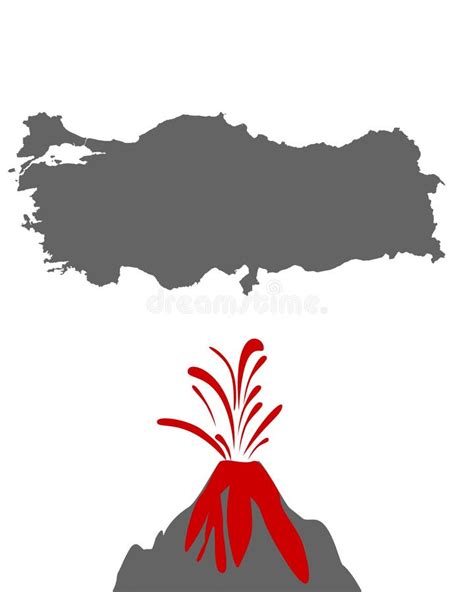 Map of Turkey with volcano stock vector. Illustration of tourism - 158930410