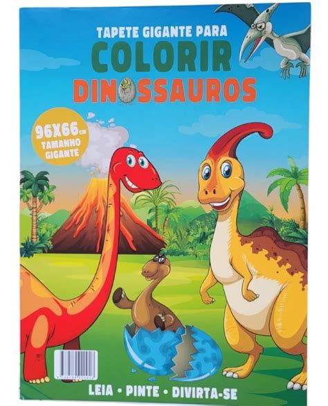 Livro Infantil Tapete Gigante Para Colorir Dinossauro Divertido