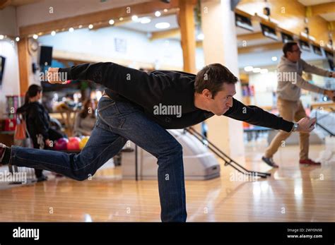 Side View Of The Effort Face And Throwing Technique Of The Bowling Ball