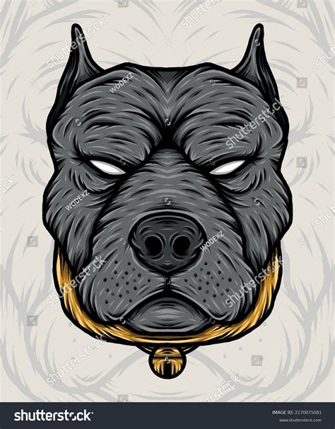 Pitbull Head Artwork Premium Vector Stock Vector Royalty Free