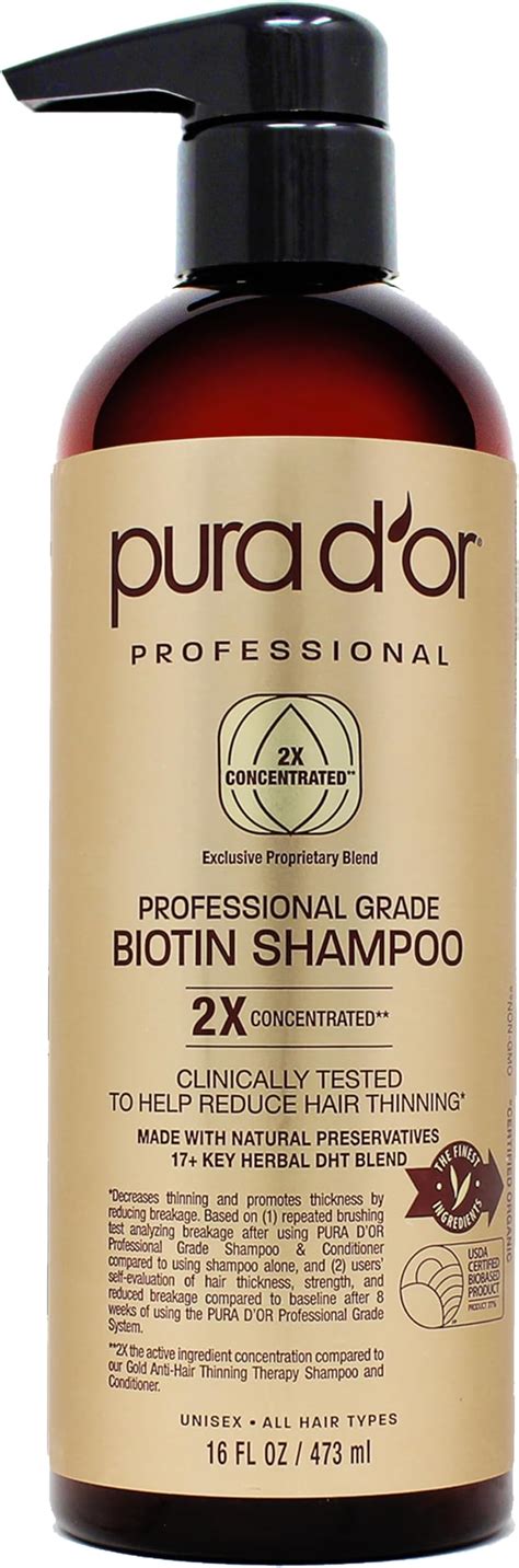 Pura Dor Professional Grade Biotin Shampoo For Thinning