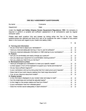 22 Printable Employee Self Assessment Questionnaire Forms And Templates