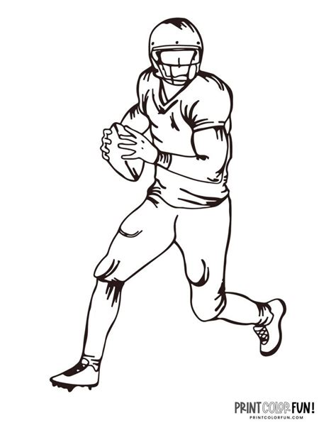 Football Player Coloring Page Printable - Calendar Printables