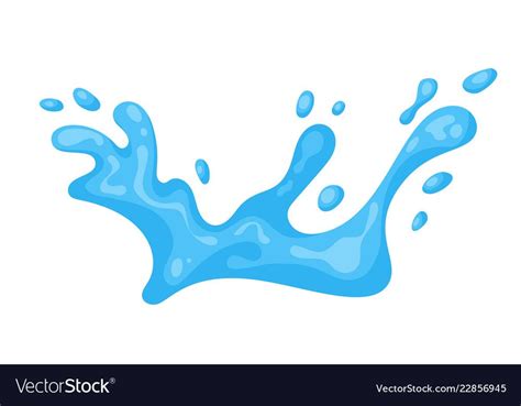 Water splash cartoon vector image on VectorStock | Wave illustration ...