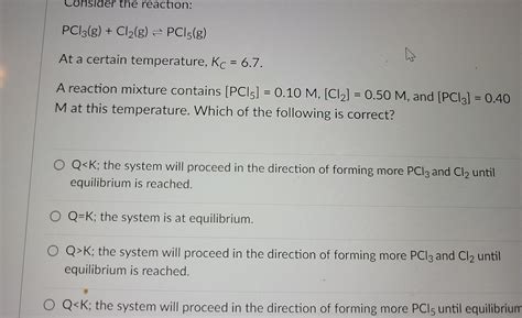 Solved Consider The Reaction Pc G Cl G Pc G At Chegg