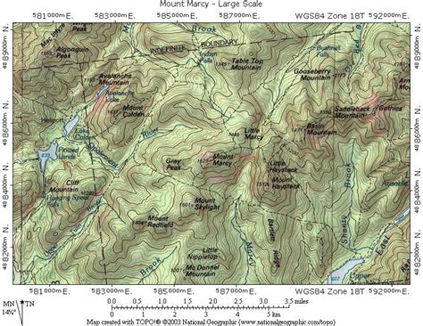 Interstate 87: The Adirondack Northway: Mount Marcy Topographic Map