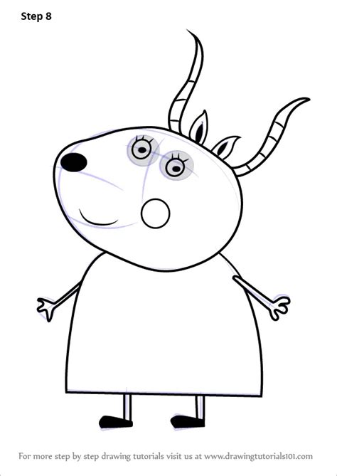 Learn How to Draw Madame Gazelle from Peppa Pig (Peppa Pig) Step by Step : Drawing Tutorials