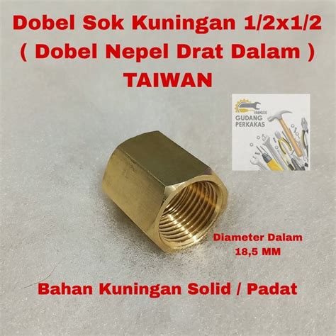 Jual Dobel Sok X Taiwan Double Nepel Kuningan Drat Dalam