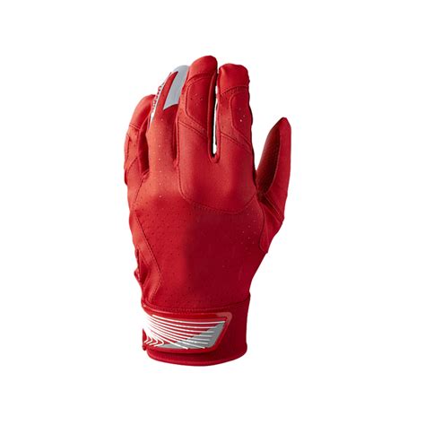 Red embossed leather batting gloves adult batting gloves factory