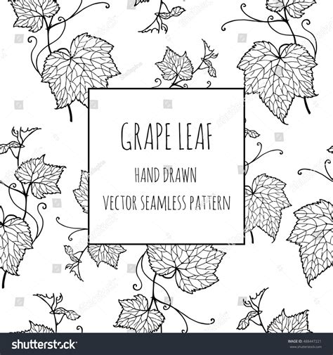 Leaf Vine Grape Leaves Hand-drawn Illustration Stock Vector (Royalty ...