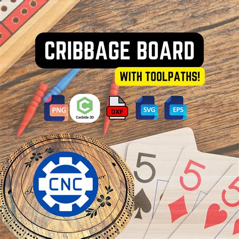 Cribbage Board Cnc File With Toolpaths Svg Eps C2d Dxf Etsy