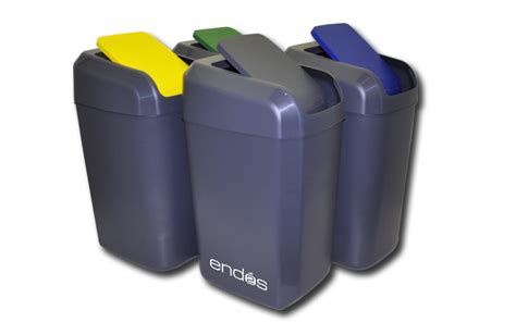 Cubos De Basura De 30 L De Color Gris Con Tapas De Diferentes Colores Gris Amarillo Verde Y