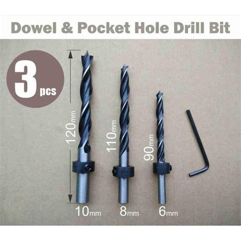 Jual Produk Unggulan Mata Bor Set 3pcs Untuk Dowel Jig 6mm 8mm 10mm